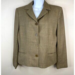 Ralph Lauren LRL Old Money Academia Wool Blazer‎ 12 Neutral Heritage Preppy VTG